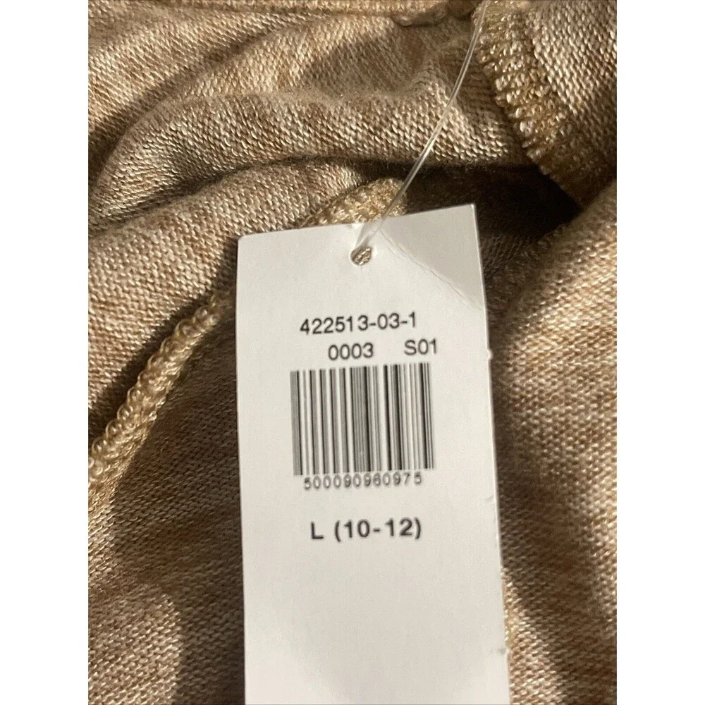 Old Navy Girls Sweater Sz Large Sz 10-12 Rock Crystal Brown Long Sleeve Crew